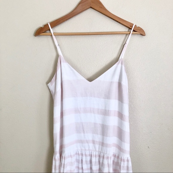 MARA HOFFMAN Drop Waist Linen Midi Slip Dress in Sage Multi White - Picture 5 of 8